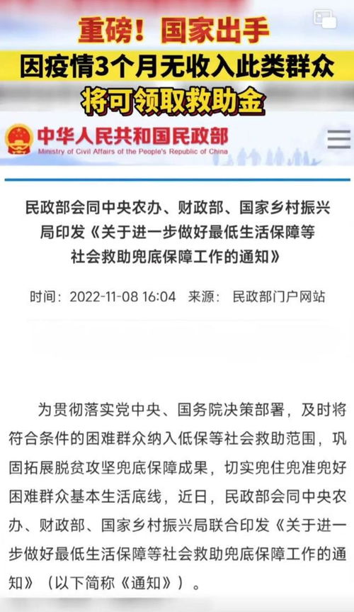 连续三个月无收入，能申请到多少救助金？