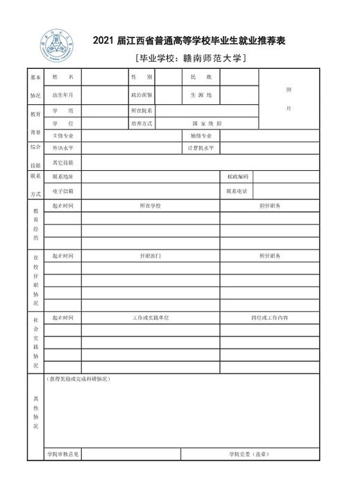 大学毕业生推荐表究竟有何作用？揭秘其重要性及用途